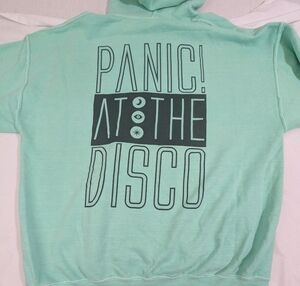 Panic! At The Disco Vintage Concert Merch Hoodie Light Blue XL